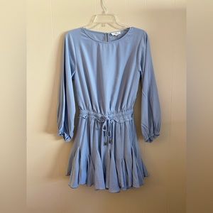 entro Soft Blue Long-Sleeve Mini Dress